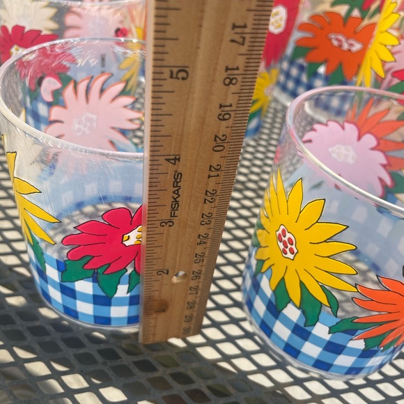 Vintage Signed 1993 AMC Acrylic Floral Pitcher/8 Two Sizes Tumblers Set READ - Picture 6 of 11